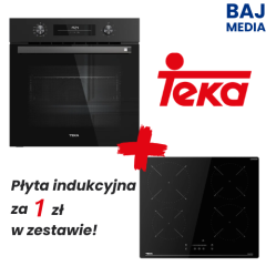 Piekarnik NEO HSB 6250 P FBK z pyrolizą i z 8 trybami pieczenia + Płyta indukcyjna Teka IBC 64110 SSM BK 59cm