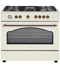 Kuchnia gazowo elektryczna Ravanson Retro KWGE-90ARC (kremowy)