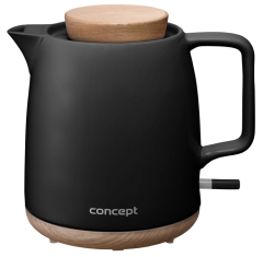 RK0086 Czajnik elektryczny ceramiczny  1,0 l, czarny Elegant