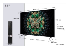 Telewizor TCL 55C6K QD-Mini LED 55" 4K Ultra HD Google TV Dolby Atmos DVB-T2 Metaliczny