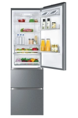Haier Seria 5 HTR5619ENMP Pełny No Frost 190,5cm Szuflada z kontrolą wilgotności Platynowy Inox