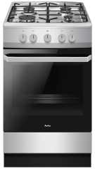 Amica 58GGD1.23OFP(Xv) – kuchnia wolnostojąca gazowa 50 cm, 4 palniki, piekarnik gazowy 70 l, emalia EasyClean, klasa A