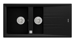 Stone 60 B-TG 1½B 1D Zlewozmywak do wbudowania z tegranitu metalic black
