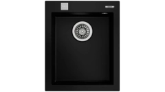 FORSQUARE 34.40 TG AUTO WST BLACK Inset Tegranite sink with one bowl