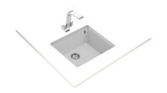 SQUARE 50.40 TG 3½ W/OVF SP ARTIC WHITE Zlewozmywak granitowy