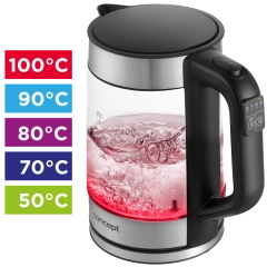 RK4067 Czajnik elektryczny szklany z regulacją temperatury 1,7 l
