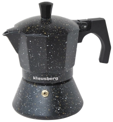 Kawiarka espresso, czarny marmurek 6 filiżanek Klausberg