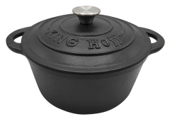Garnek z pokrywą, żeliwo Ø24cm 4l czarny Kinghoff