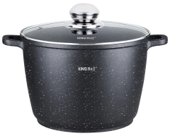 Garnek z powłoka marmurkową, Ø24cm  6,2l czarny Kinghoff