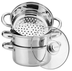 Garnek do gotowania na parze, stal zestaw 4 elementy Ø18cm 2,5l Kinghoff