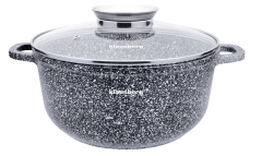 Garnek z pokrywką, aluminium powłoka szary marmurek Ø24cm 4,5l Klausberg