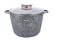 Garnek z pokrywą, aluminium szary marmurek  Ø24cm 6,2l Klausberg