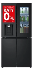 Lodówka LG InstaView GMG860EPBE Funkcje AI Pełny No Frost 178,7cm Dystrybutor wody Zdalne sterowanie Ciemny grafit mat