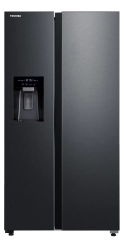 Lodówka Toshiba SBS GR-RS755WI-PMJ(05) Pełny No Frost 177,5cm Dystrybutor wody Zdalne sterowanie Czarny Inox