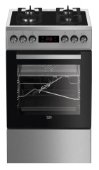 Kuchnia gazowo-elektryczna Beko FSMT55330DXDS Termoobieg Rożen Grill